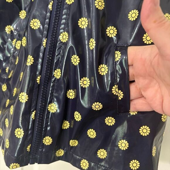 DKNY Toddler Girls 2T Navy Yellow Daisy Print Hooded Raincoat Jacket - Picture 10 of 12